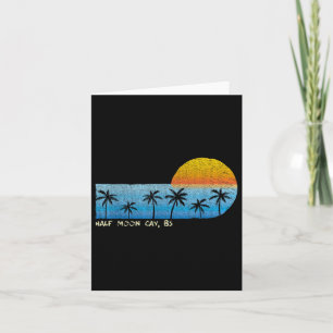 Vintage Half Moon Cay, Bs Palm Trees & Sunset Card