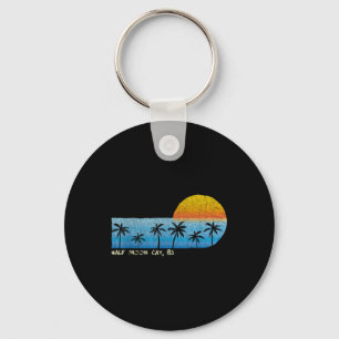 Vintage Half Moon Cay, Bs Palm Trees &amp; Sunset  Keychain