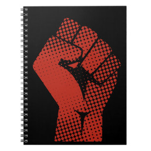 Vintage Halftone Solidarity Red Clenched Fist Notebook