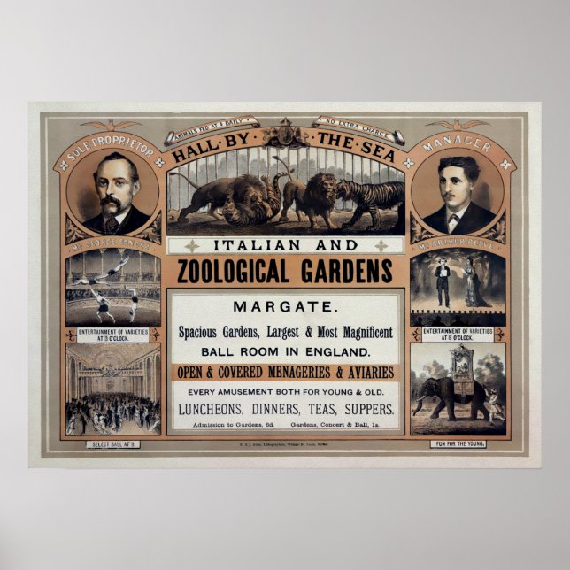 Vintage Hall by the Sea Advertisement Poster (Front)