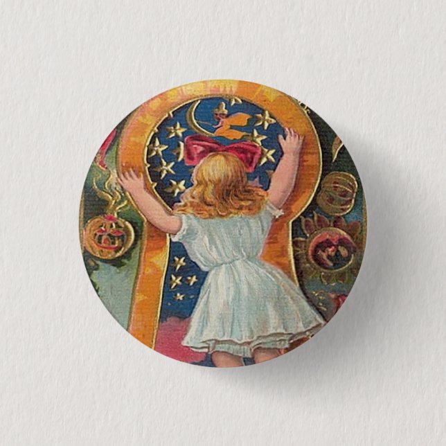 Vintage Halloween 1 Inch Round Button (Front)