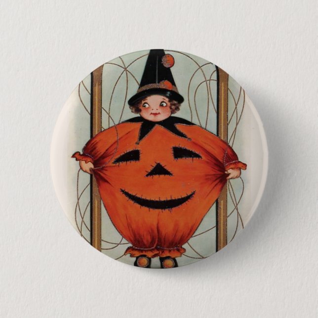 Vintage Halloween 2 Inch Round Button (Front)