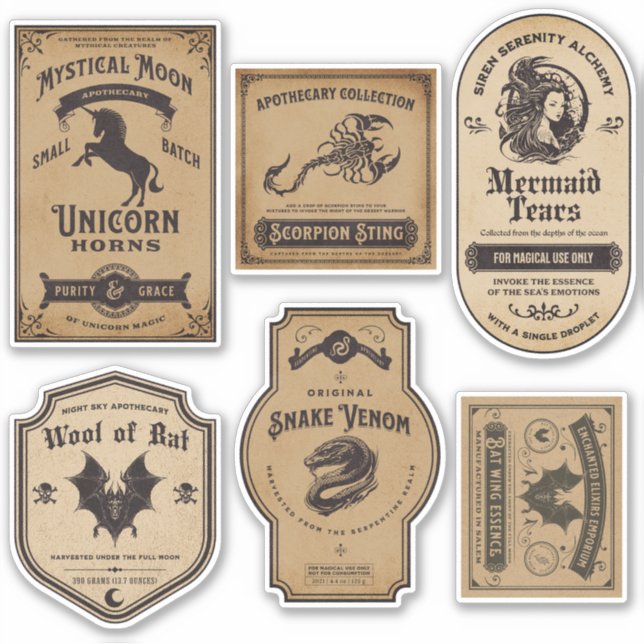 Vintage Halloween Apothecary Potion Étiquette (Devant)