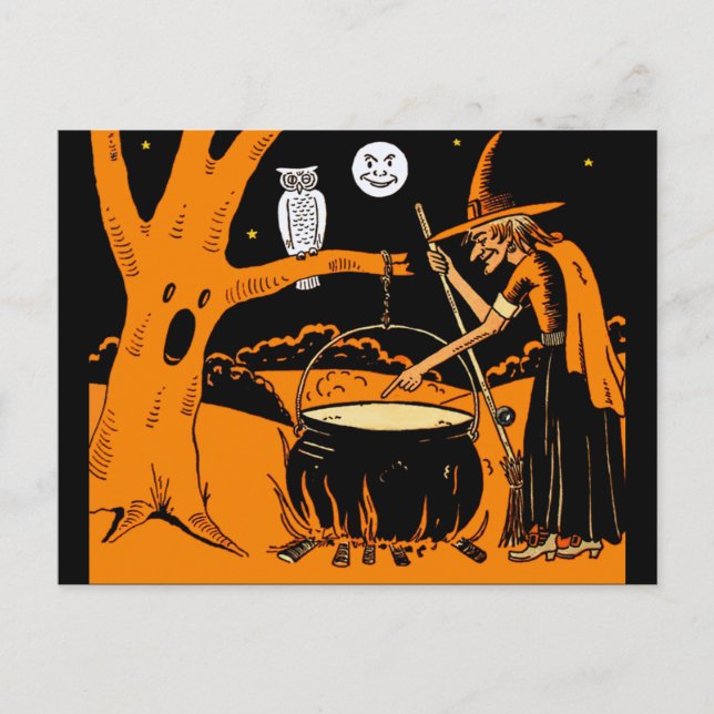 Vintage Halloween Art Holiday Postcard (Front)