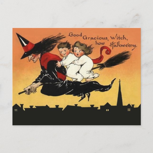Vintage Halloween Art Postcard (Front)