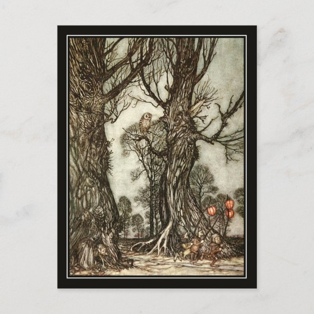 Vintage Halloween Arthur Rackham The Fairy Ball Postcard (Front)