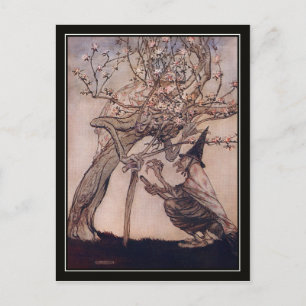 Vintage Halloween Arthur Rackham Witch Postcard