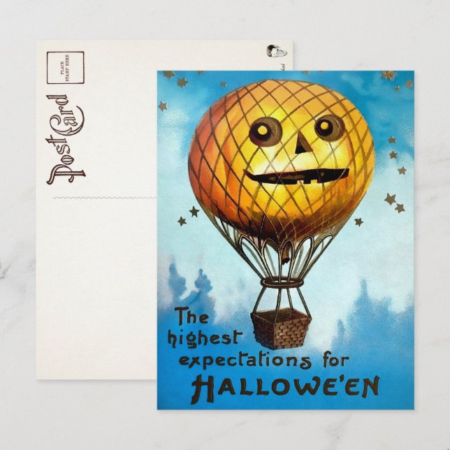Vintage Halloween Balloon Postcard (Front/Back)