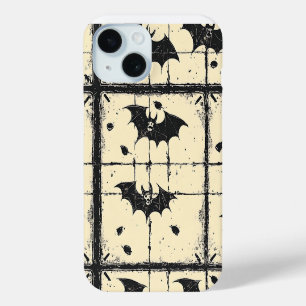 Vintage Halloween Bat Flight Pattern iPhone 15 Case