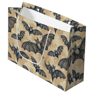 Vintage Halloween Bats Large Gift Bag