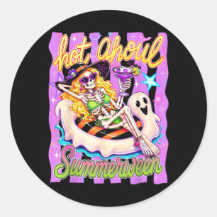 Vintage Halloween Beach Summer Halloween Tail Classic Round Sticker