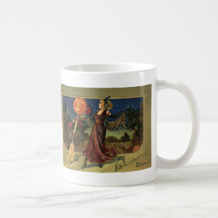 Vintage Halloween, Beautiful Dancing Witch Coffee Mug