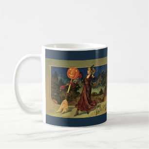 Vintage Halloween, Beautiful Dancing Witch Coffee Mug