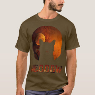 Vintage Halloween Black Cat Costume meow sunset si T-Shirt