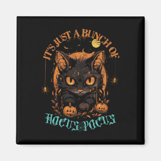 Vintage Halloween Black Cat It's Just A Bunch Of H Magnet
