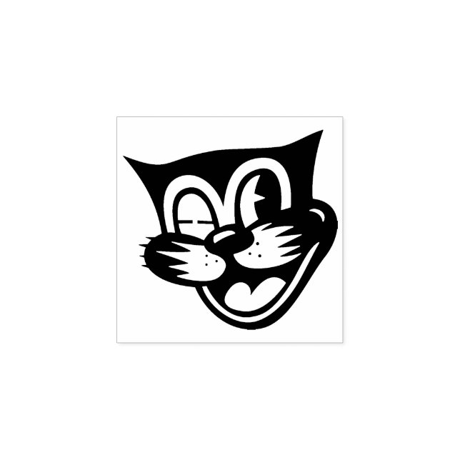 Vintage Halloween Black Cat Stamp (Imprint)