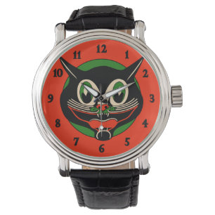 Vintage Halloween Black Cat Watch