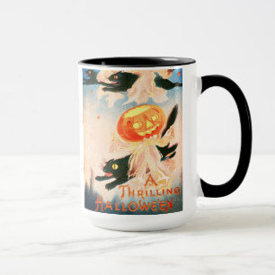 Vintage Halloween Black Cats Mug