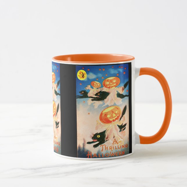 Vintage Halloween Black Cats Mug (Right)