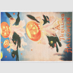 Vintage Halloween Black Cats Tissue Paper