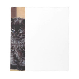 Vintage Halloween Black Kitten Illustration Notepad