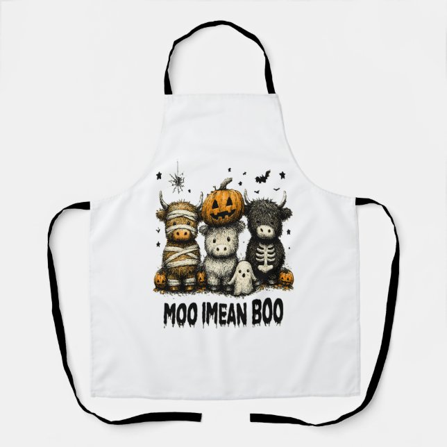 Vintage Halloween Bull Sheet Apron (Front)