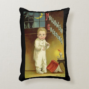 Vintage Halloween by Ellen Clapsaddle, Ghost Story Accent Pillow