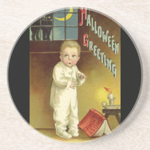 Vintage Halloween by Ellen Clapsaddle, Ghost Story Coaster