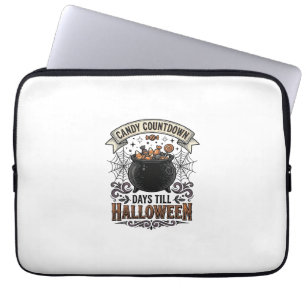 Vintage Halloween Candy Countdown Shirt Design_1 Laptop Sleeve