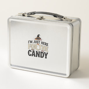 Vintage Halloween Candy Witch Hat Shirt Design_1 Metal Lunch Box