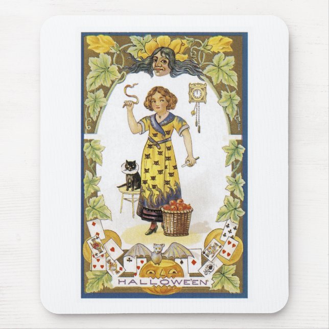 Vintage Halloween Card Mouse Pad (Front)