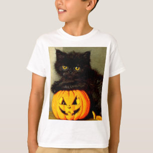 Vintage Halloween Cat and Jack-o’-lantern T-Shirt