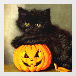 Vintage Halloween Cat and Jack-o’-lantern Window Cling