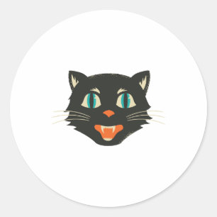 Vintage Halloween Cat Classic Round Sticker