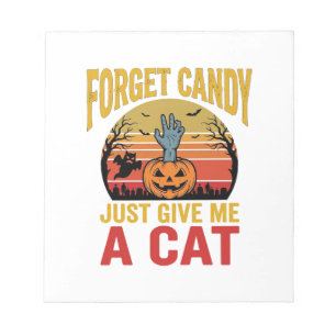 Vintage Halloween Cat Lover Funny Candy Shirt Desi Notepad
