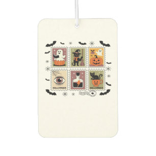 Vintage Halloween Cat Postage Stamp Collection T-s Air Freshener
