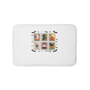 Vintage Halloween Cat Postage Stamp Collection T-s Bath Mat