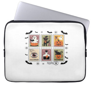 Vintage Halloween Cat Postage Stamp Collection T-s Laptop Sleeve