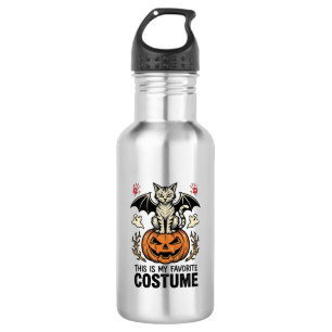 Vintage Halloween Cat Pumpkin Costume Shirt Design 532 Ml Water Bottle