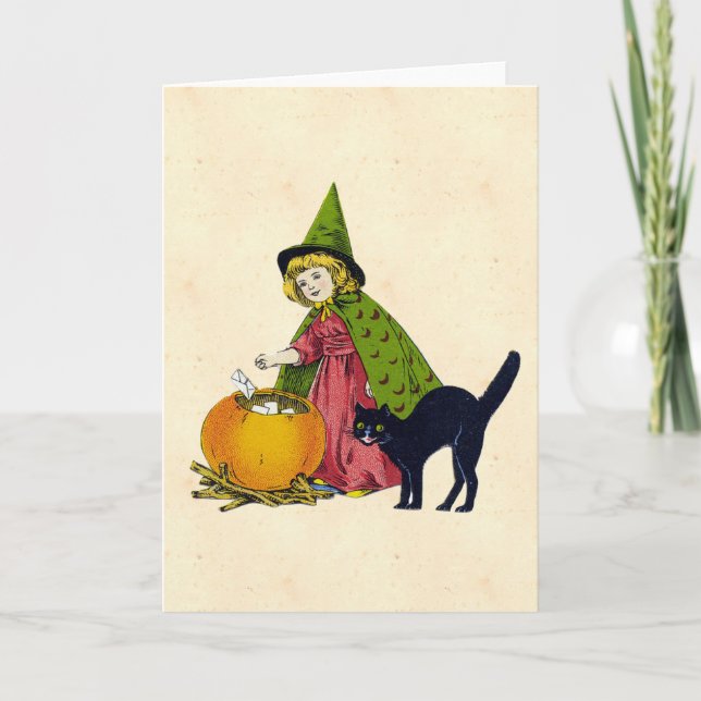 Vintage Halloween Child Card (Front)