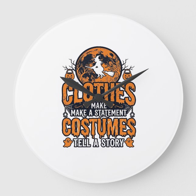 Vintage Halloween Clothes Costume Statement Shirt_ Large Clock (Front)