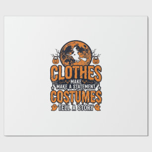 Vintage Halloween Clothes Costume Statement Shirt_ Wrapping Paper