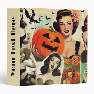Vintage Halloween Collage Illustration Binder