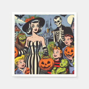 Vintage Halloween Comics Napkin