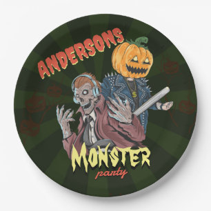 Vintage Halloween Costume theme Birthday Party Paper Plate