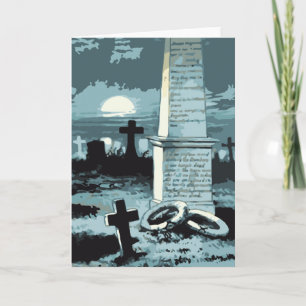 Vintage Halloween, Creepy Cemetery with Graves Card
