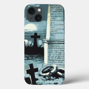 Vintage Halloween, Creepy Cemetery with Graves iPhone 13 Case