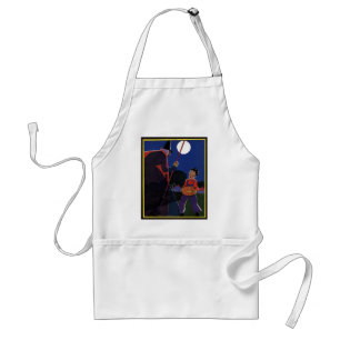 Vintage Halloween, Creepy Witch with Boy Standard Apron
