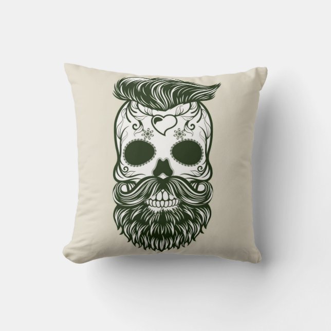 Vintage Halloween Cross Skull pillow (Front)