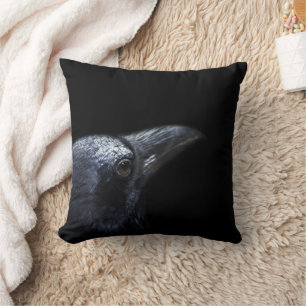 Vintage Halloween crow Throw Pillow